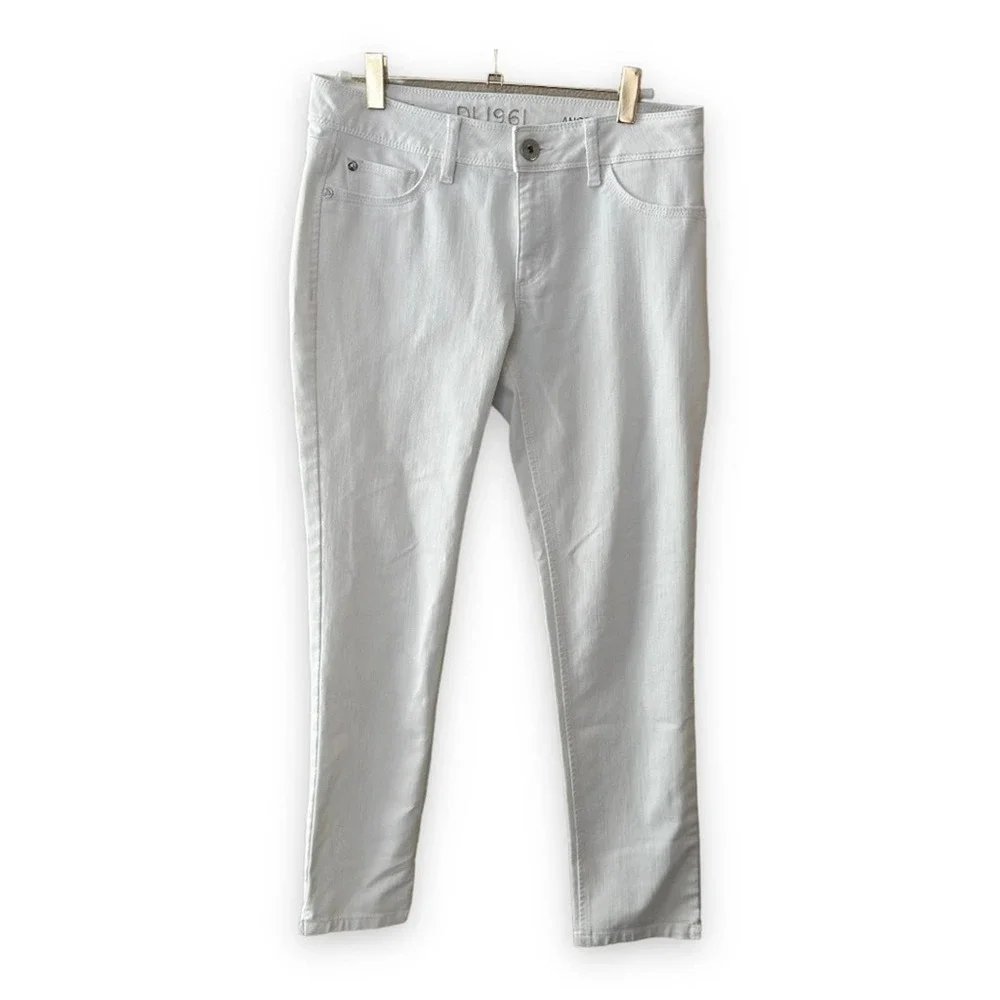 DL1961 Angel Skinny Ankle Jeans High Rise‎ Denim White Size 28
